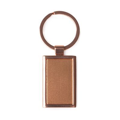 Llavero metálico en cobre Rectangular