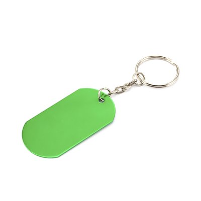 Llavero metálico con forma de chapa militar