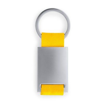 Llavero metálico con tira de color Amarillo Talla Única Adulto