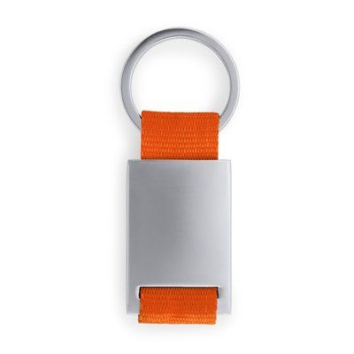 Llavero metálico con tira de color Naranja Talla Única Adulto