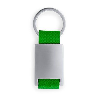 Llavero metálico con tira de color Verde Helecho Talla Única Adulto