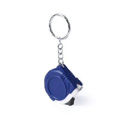 Llavero con mini flexómetro de 1 metro Azul