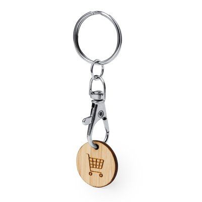 Llavero Moneda Bambú
