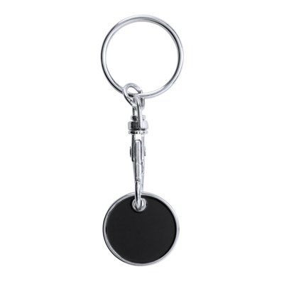 Llavero moneda para carro metálico Negro