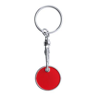 Llavero moneda para carro metálico Rojo