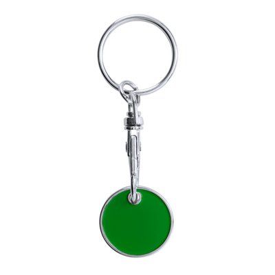Llavero moneda para carro metálico Verde Helecho