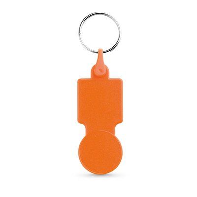 Llavero Moneda Supermercado Naranja