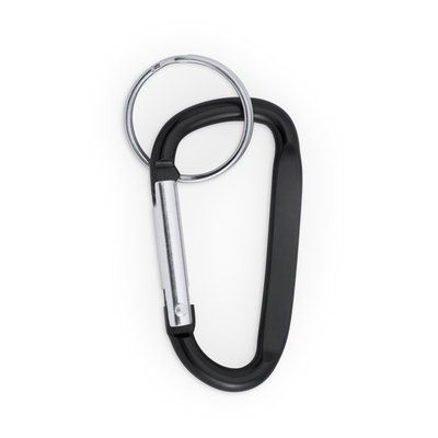 Llavero mosquetón de aluminio ligero Negro Talla Única Adulto