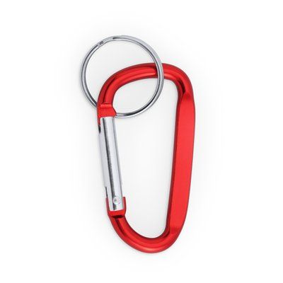 Llavero mosquetón de aluminio ligero Rojo Talla Única Adulto