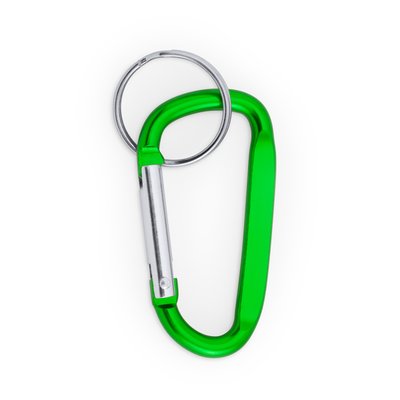 Llavero mosquetón de aluminio ligero Verde Helecho