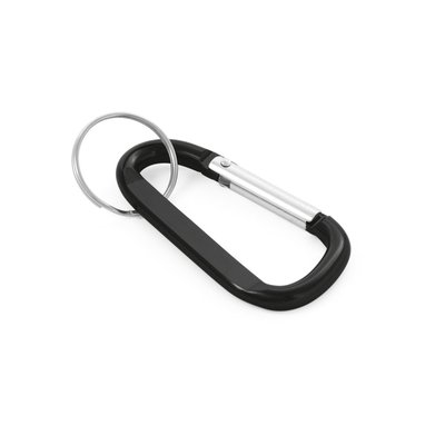 Llavero Mosquetón de Aluminio Negro