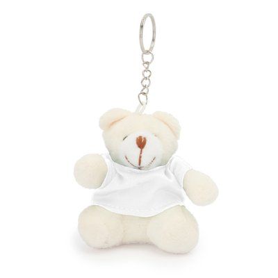 Llavero osito de peluche Blanco TALLA ÚNICA ADULTO