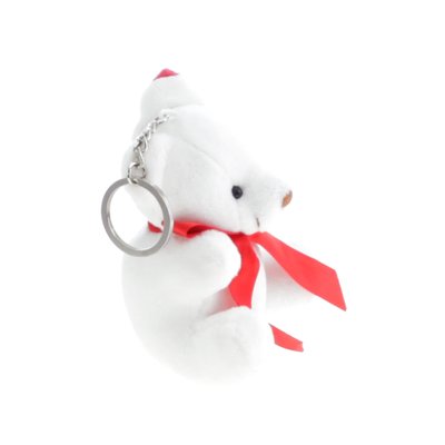 Llavero con osito de peluche navideño