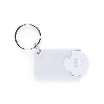 Llavero personalizado con moneda para carro de la compra Bla