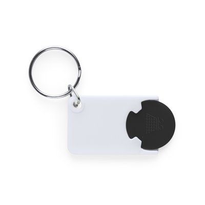 Llavero personalizado con moneda para carro de la compra Neg