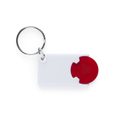 Llavero personalizado con moneda para carro de la compra Roj