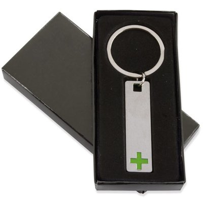 Llavero Placa Metal con Cruz