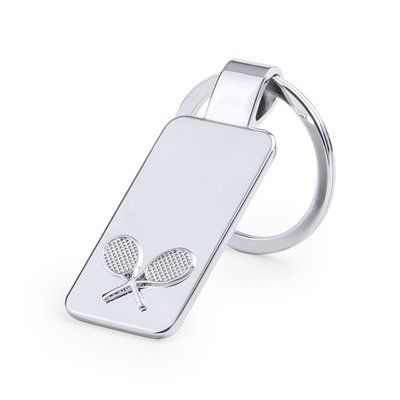 Llavero con placa rectangular y motivos deportivos Cten