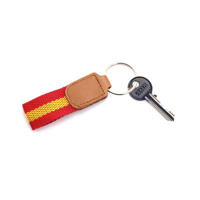 Llavero de polipiel con cinta de bandera española