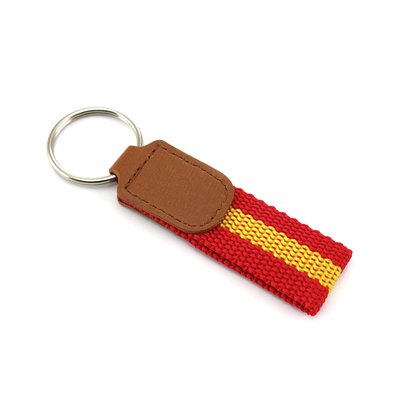 Llavero de polipiel con cinta de bandera española