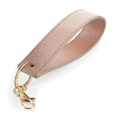 Llavero pulsera de cuero sintético Rose gold