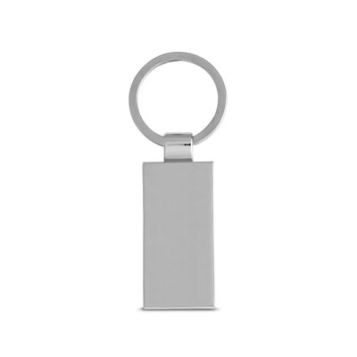 Llavero rectangular de bambú y metal