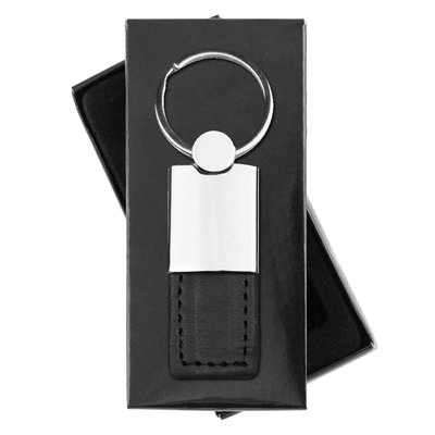 Llavero rectangular en PU y metal
