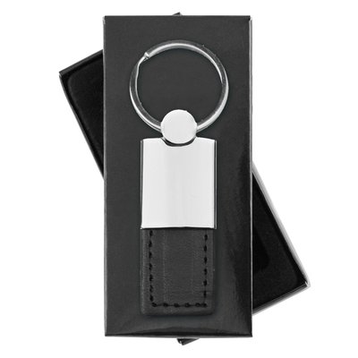 Llavero rectangular en PU y metal
