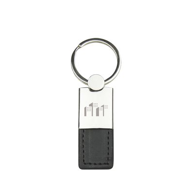 Llavero rectangular en PU y metal