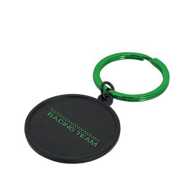 Llavero redondo de aluminio negro Ver