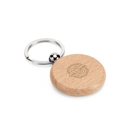Llavero redondo de madera de haya