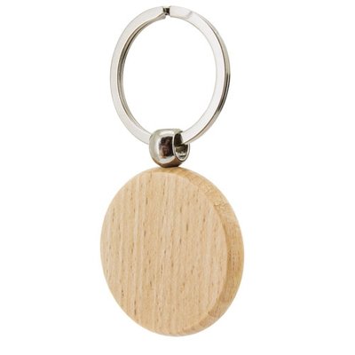 Llavero Redondo de Madera Plano