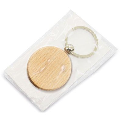 Llavero Redondo de Madera Plano