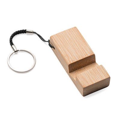 Llavero soporte para móvil de bambú