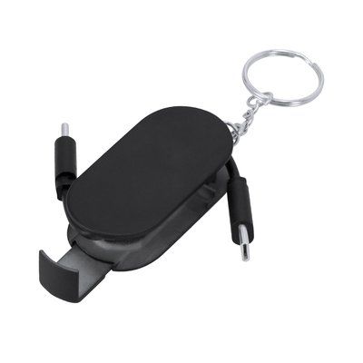 Llavero con soporte móvil y cable carga 60W