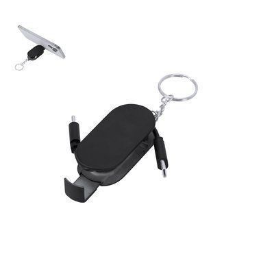 Llavero con soporte móvil y cable carga 60W