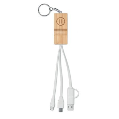 Llavero soporte móvil y cables de carga