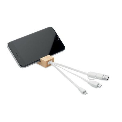 Llavero soporte móvil y cables de carga