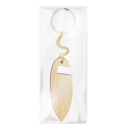 Llavero Surf de Bambú con soporte Móvil