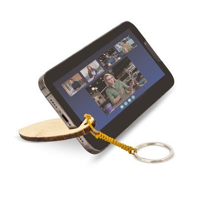 Llavero Surf de Bambú con soporte Móvil