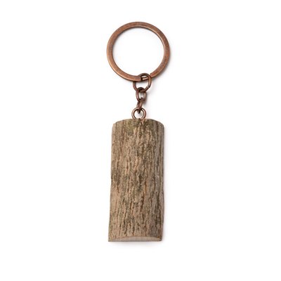 Llavero tronco de madera con anilla