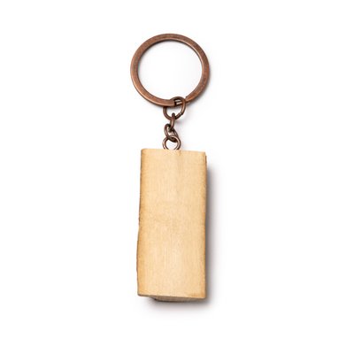 Llavero tronco de madera con anilla