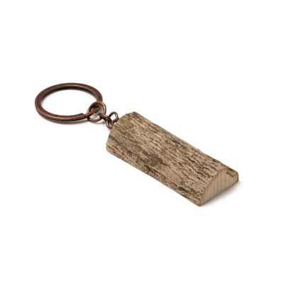 Llavero tronco de madera con anilla