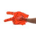 Mano de animación hinchable con dedos de victoria