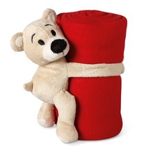 Manta polar para niños con osito Rojo