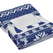 Manta polar estampado invernal Azul