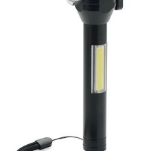 Martillo de emergencia con linterna y cortador Negro