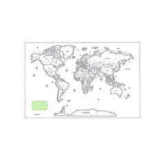 Mapa para rascar los países visitados | En la esquina izquierda inferior | 70 x 40