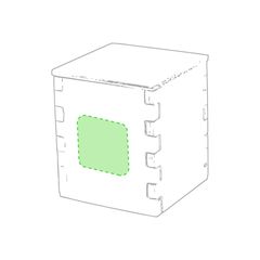 Maceta biodegradable con semillas menta en caja de madera | Laterales de Macetero | 45 x 45