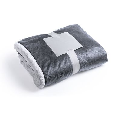 Manta de coral fleece y sherpa de 380g/m2 Gri